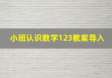 小班认识数字123教案导入