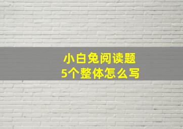 小白兔阅读题5个整体怎么写