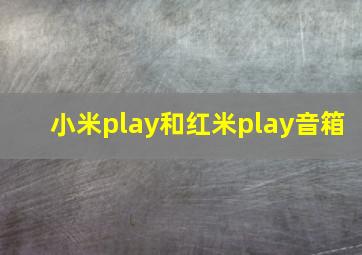 小米play和红米play音箱