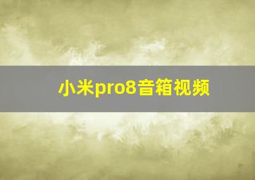 小米pro8音箱视频