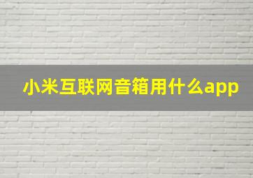 小米互联网音箱用什么app