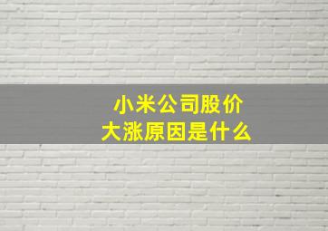 小米公司股价大涨原因是什么