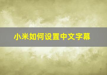 小米如何设置中文字幕