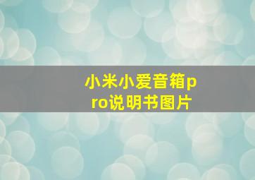 小米小爱音箱pro说明书图片