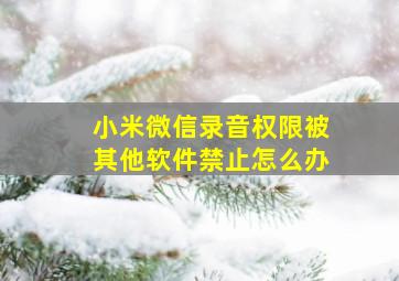 小米微信录音权限被其他软件禁止怎么办