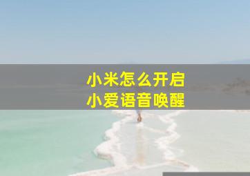 小米怎么开启小爱语音唤醒