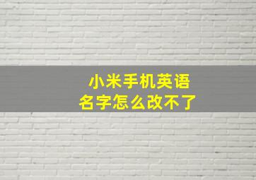 小米手机英语名字怎么改不了