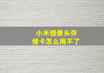 小米摄像头存储卡怎么用不了