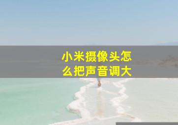 小米摄像头怎么把声音调大