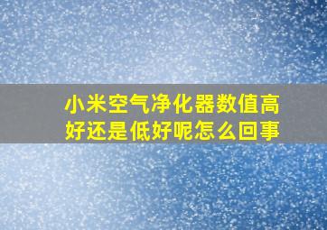 小米空气净化器数值高好还是低好呢怎么回事