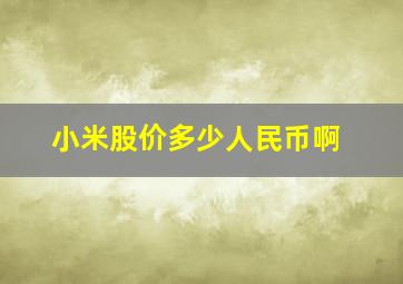 小米股价多少人民币啊