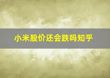 小米股价还会跌吗知乎