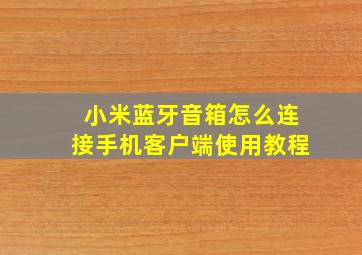 小米蓝牙音箱怎么连接手机客户端使用教程