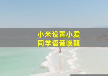 小米设置小爱同学语音唤醒