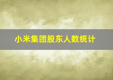 小米集团股东人数统计