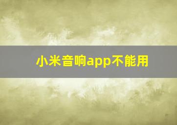 小米音响app不能用