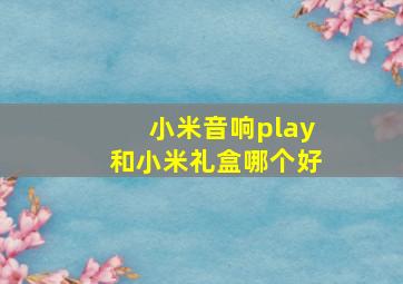 小米音响play和小米礼盒哪个好