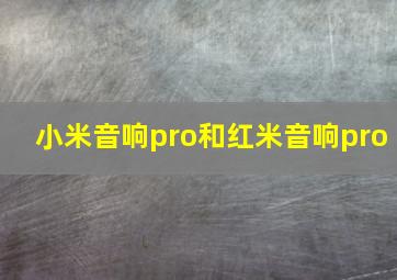 小米音响pro和红米音响pro