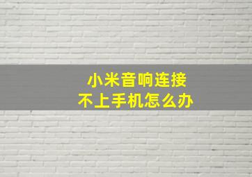 小米音响连接不上手机怎么办