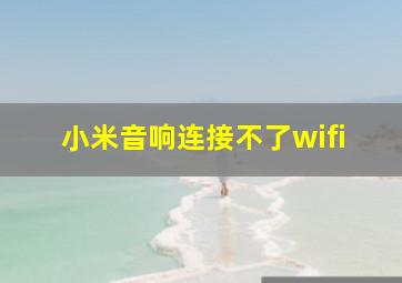 小米音响连接不了wifi