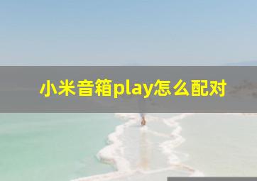 小米音箱play怎么配对