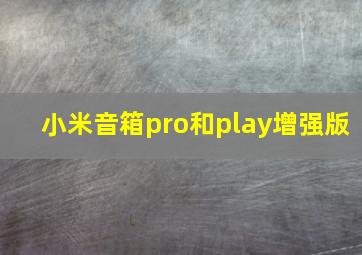 小米音箱pro和play增强版