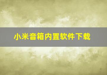 小米音箱内置软件下载