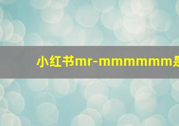 小红书mr-mmmmmm是谁