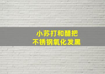 小苏打和醋把不锈钢氧化发黑