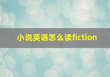 小说英语怎么读fiction