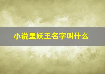 小说里妖王名字叫什么