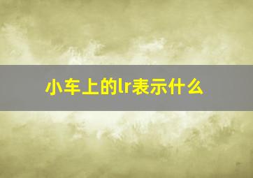 小车上的lr表示什么