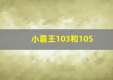 小霸王103和105