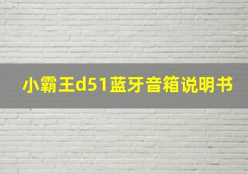 小霸王d51蓝牙音箱说明书