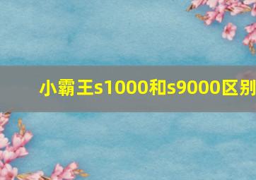 小霸王s1000和s9000区别