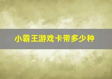 小霸王游戏卡带多少种