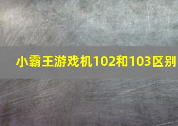 小霸王游戏机102和103区别