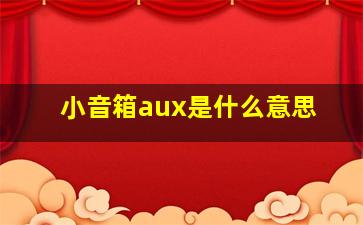 小音箱aux是什么意思