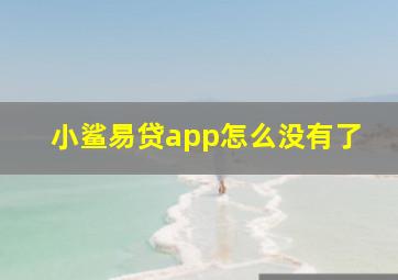 小鲨易贷app怎么没有了