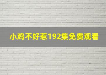 小鸡不好惹192集免费观看