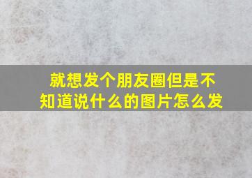 就想发个朋友圈但是不知道说什么的图片怎么发