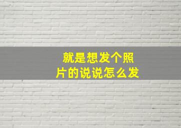 就是想发个照片的说说怎么发