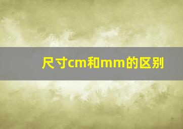 尺寸cm和mm的区别