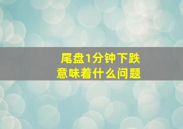 尾盘1分钟下跌意味着什么问题