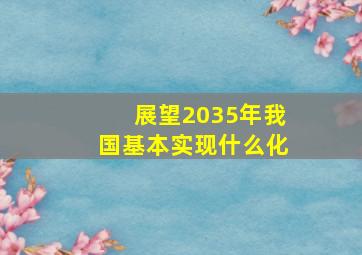 展望2035年我国基本实现什么化