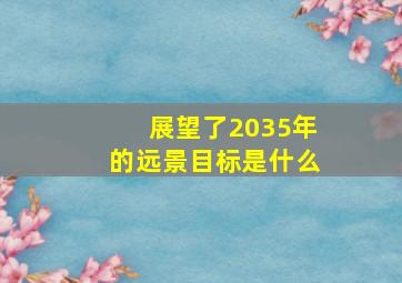 展望了2035年的远景目标是什么