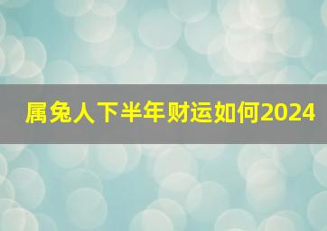 属兔人下半年财运如何2024