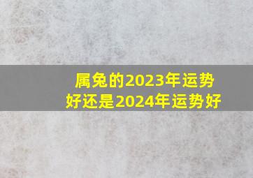 属兔的2023年运势好还是2024年运势好