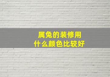 属兔的装修用什么颜色比较好