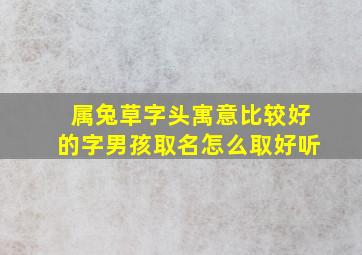 属兔草字头寓意比较好的字男孩取名怎么取好听